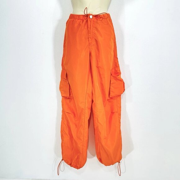 Emerson Lang Women’s Cargo Pants Size XS Mid Rise Y2K Streetwear Utility Nylon - Picture 1 of 8